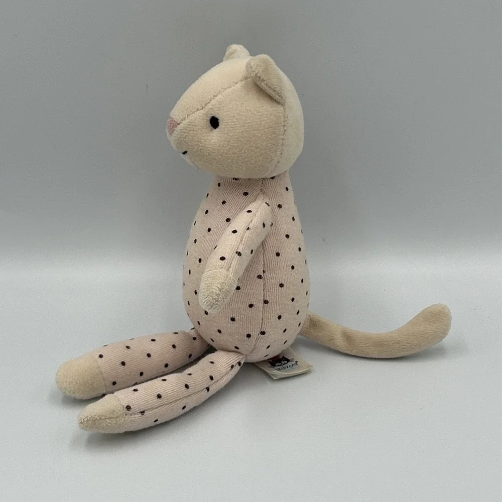 Jellycat Snuggler Kitty Cat Plush Pink Black Polka Dot Stuffed Animal 8